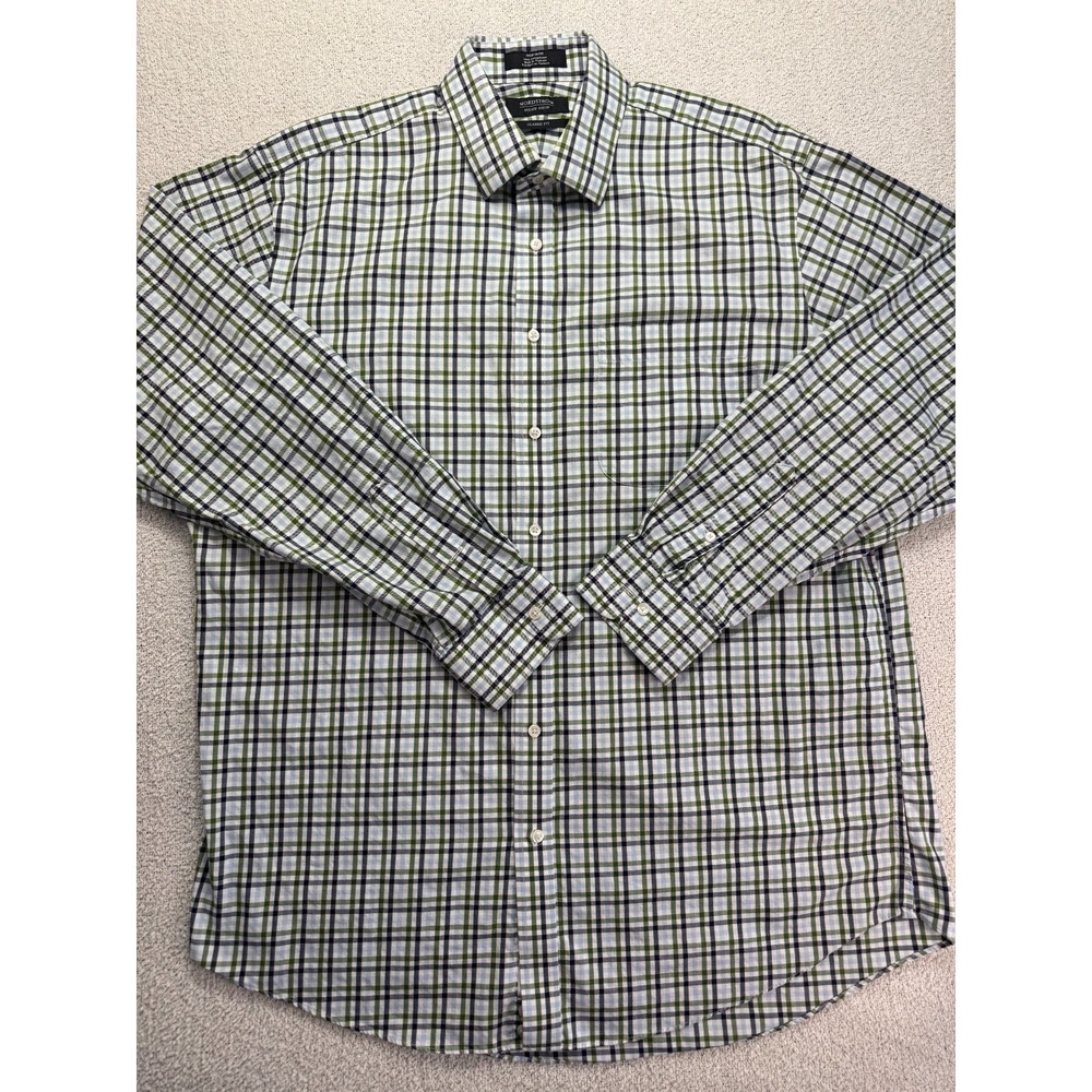 Nordstrom‎ Mens Shop Non Iron Classic Fit Plaid Shirt 16.5 36 100% Cotton